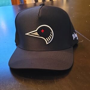 Waggle Black Baseball Cap with Bird Logo